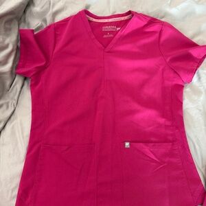 Dark pink Fabletics scrub set